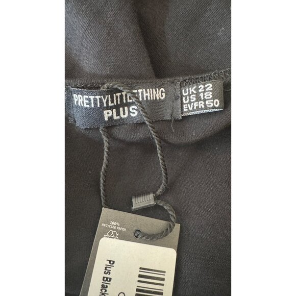 2/$30 NWT PLT Plus Size 18 Black Cotton Ruched Bust Jumpsuit - Picture 4 of 16